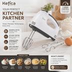 Electric Hand Mixer 7-Speed Portable Handheld Cake Mixer with 2 Stainless Steel Beaters & 2 Dough Hooks