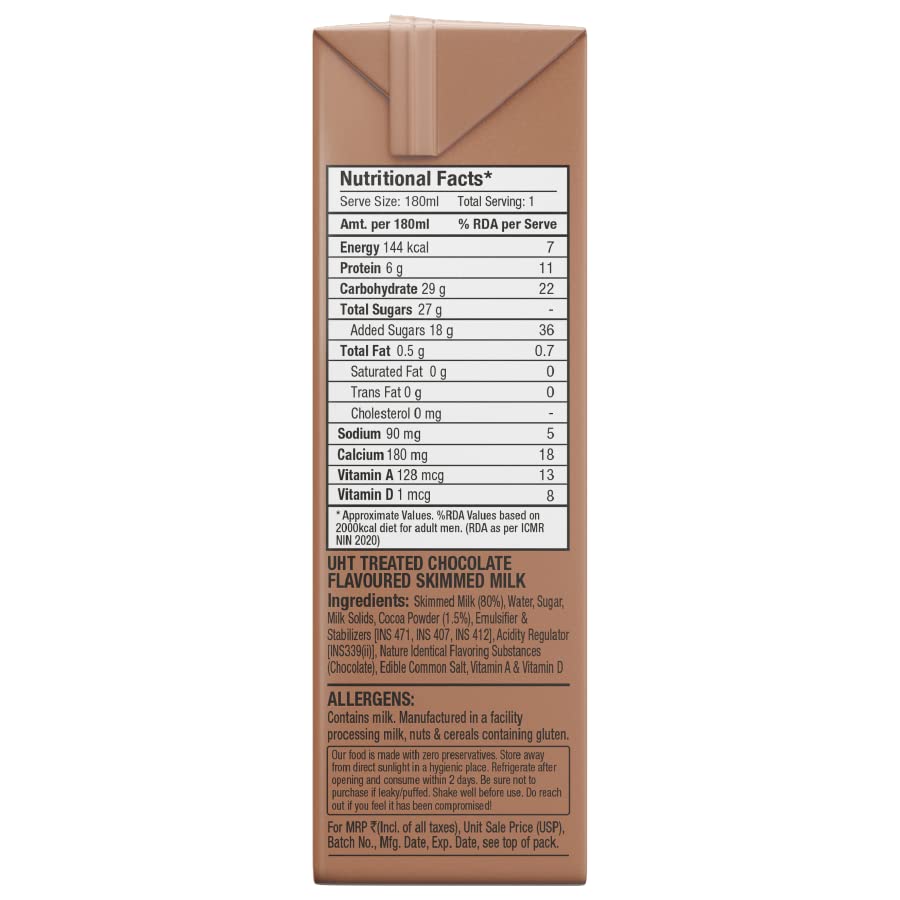 Epigamia Chocolate Milkshake, 180 ml