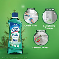 Lizol Fresh & Clean Bathroom Cleaner | Pine | 1L | 10X Better Cleaning | Upto 12Hrs Fragrance| Multi Surface Clean Floors, Basin, Tiles