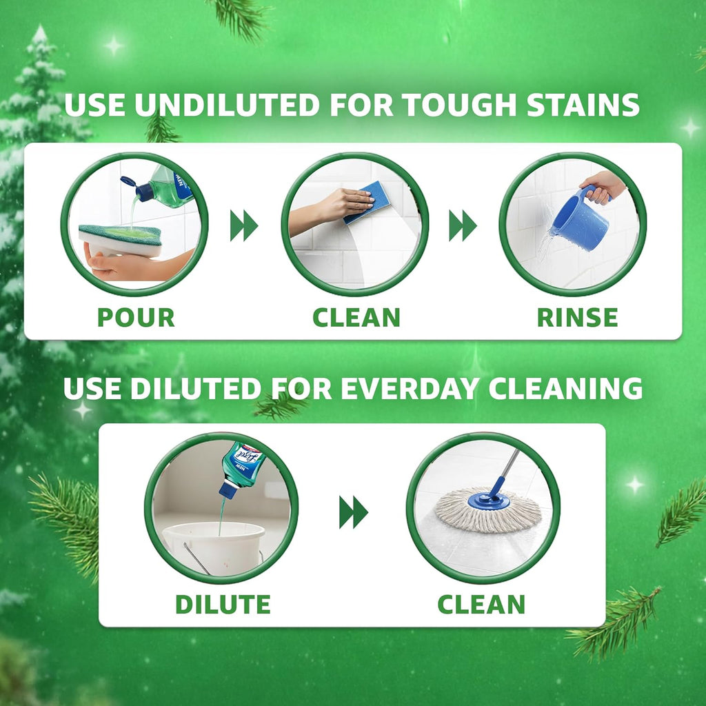 Lizol Fresh & Clean Bathroom Cleaner | Pine | 1L | 10X Better Cleaning | Upto 12Hrs Fragrance| Multi Surface Clean Floors, Basin, Tiles