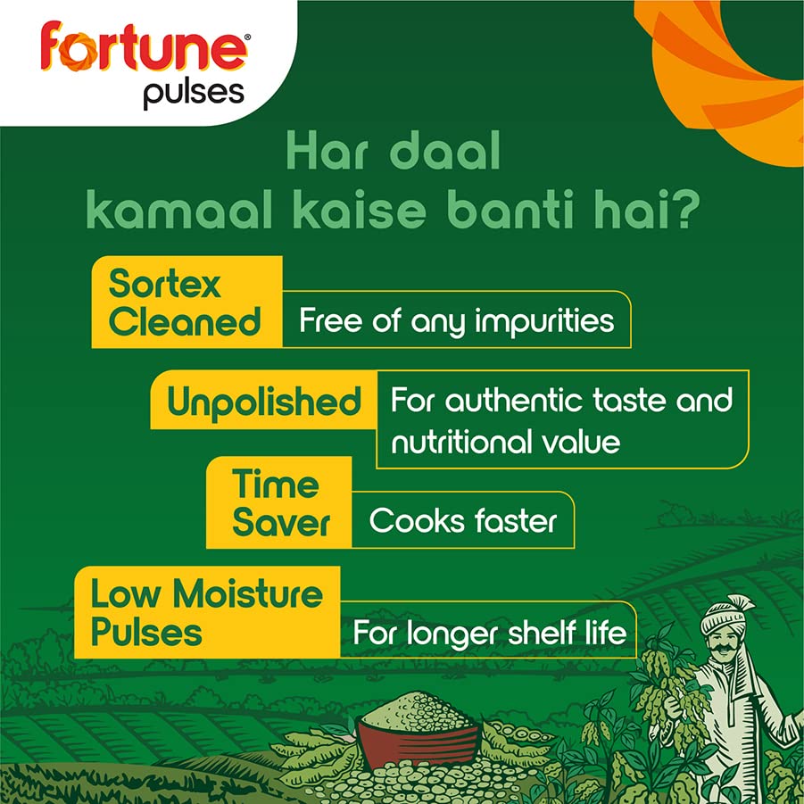 Fortune Masoor Malka (Desi), 1 kg, Unpolished and Sortex cleaned