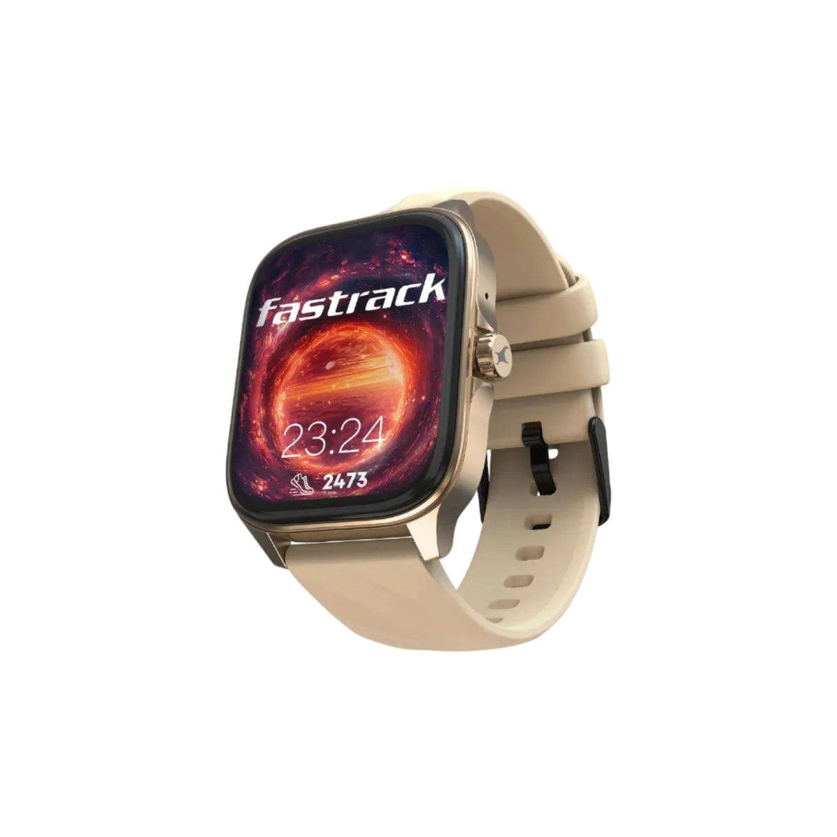 Fastrack Astor FS1 Pro Smart Watch, 1.97" AMOLED Display, Bluetooth Calling, 100+ Sports Modes, SpO2 & Heart Rate Monitoring, Women's Health, IP68, Up to 5 Days Battery, Functional Crown (Beige)