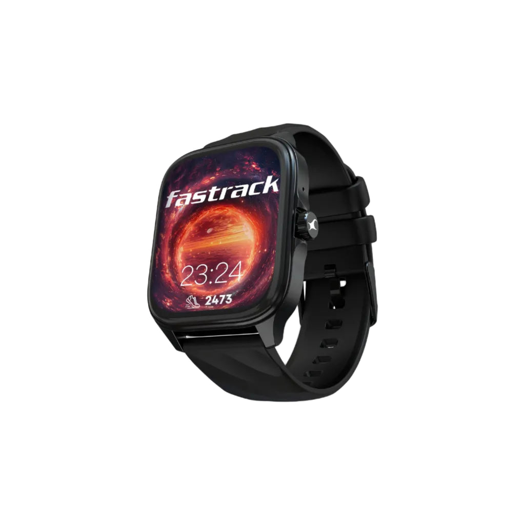 Fastrack Astor FS1 Pro Smart Watch, 1.97" AMOLED Display, Bluetooth Calling, 100+ Sports Modes, SpO2 & Heart Rate Monitoring, Women's Health, IP68, Up to 5 Days Battery, Functional Crown (Black)