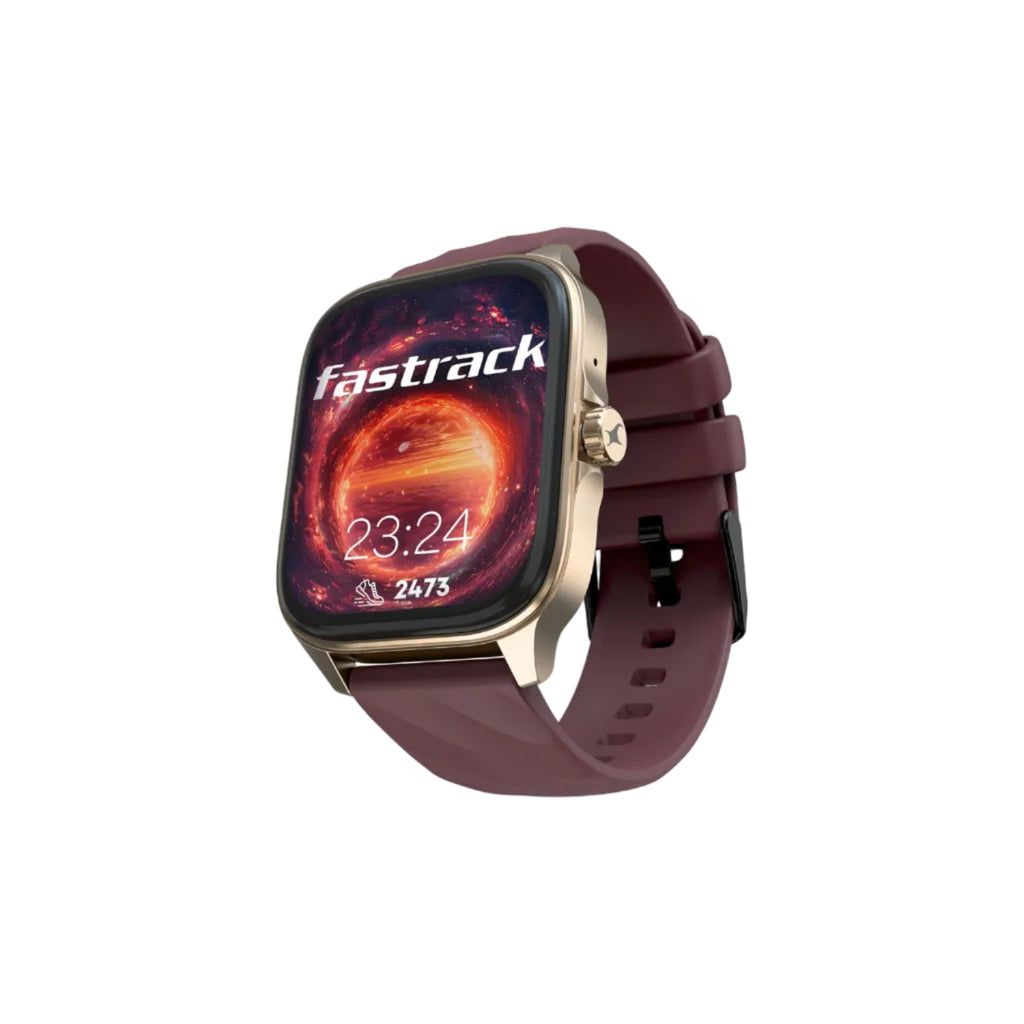 Fastrack Astor FS1 Pro Smart Watch, 1.97" AMOLED Display, Bluetooth Calling, 100+ Sports Modes, SpO2 & Heart Rate Monitoring, Women's Health, IP68, Up to 5 Days Battery, Functional Crown (Wine Red)