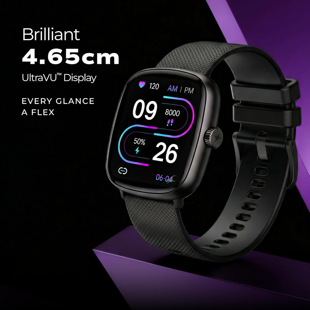 Fastrack Jupiter S3 Smartwatch with 1.83” TFT 2.5D Display, Push Button & Rotary Crown,BT Calling,HRM, SpO2 & Sleep Tracking,Multiple Menu Styles,IP68,24/7 Health Suite,Up to 5 Days Battery - Blacker resistance, ideal for daily use and active lifestyles.