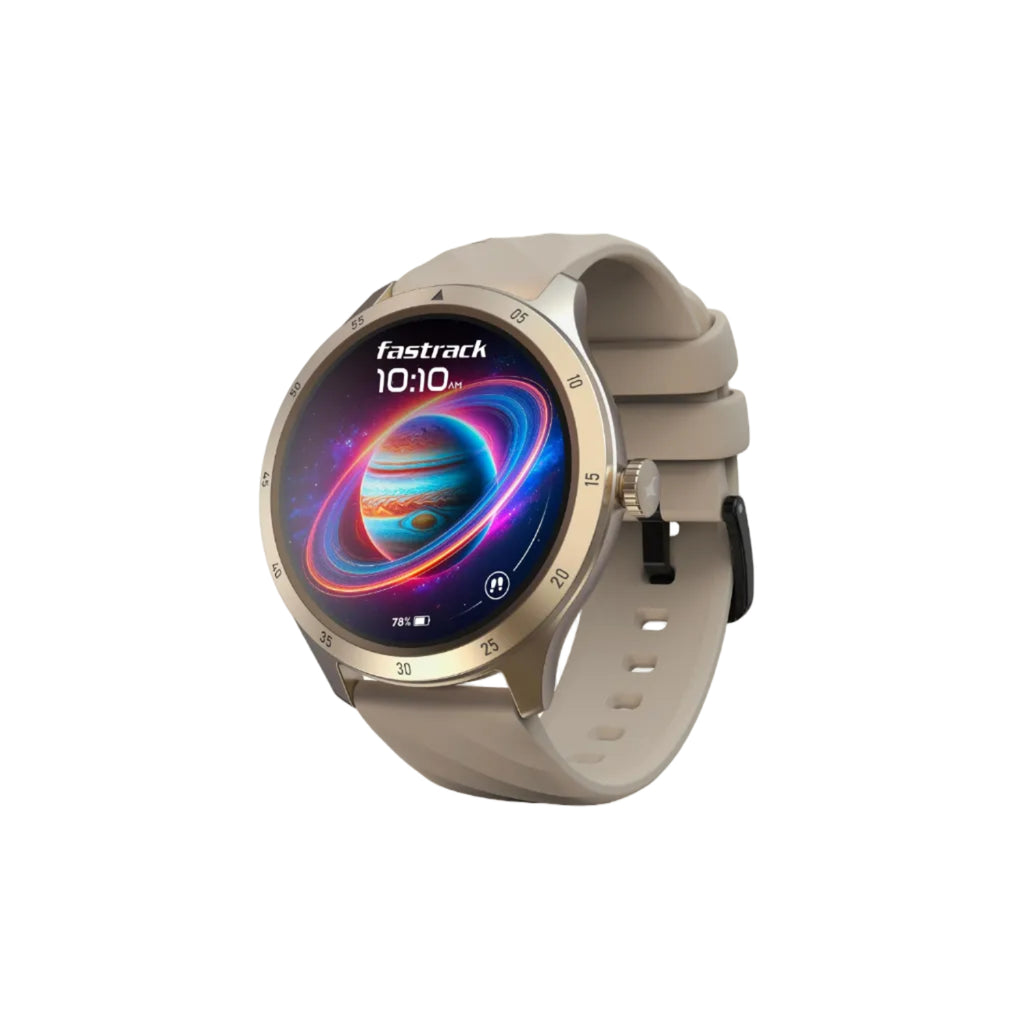 Fastrack Jupitor R2 Smart Watch, 1.38” TFT Display, 240 * 240 Pixel Resolution, SingleSync BT Calling, AI Voice Assistant, 100+ Sports Modes & Smartwatch Faces,Upto 5 Day Battery, IP68 (Beige)