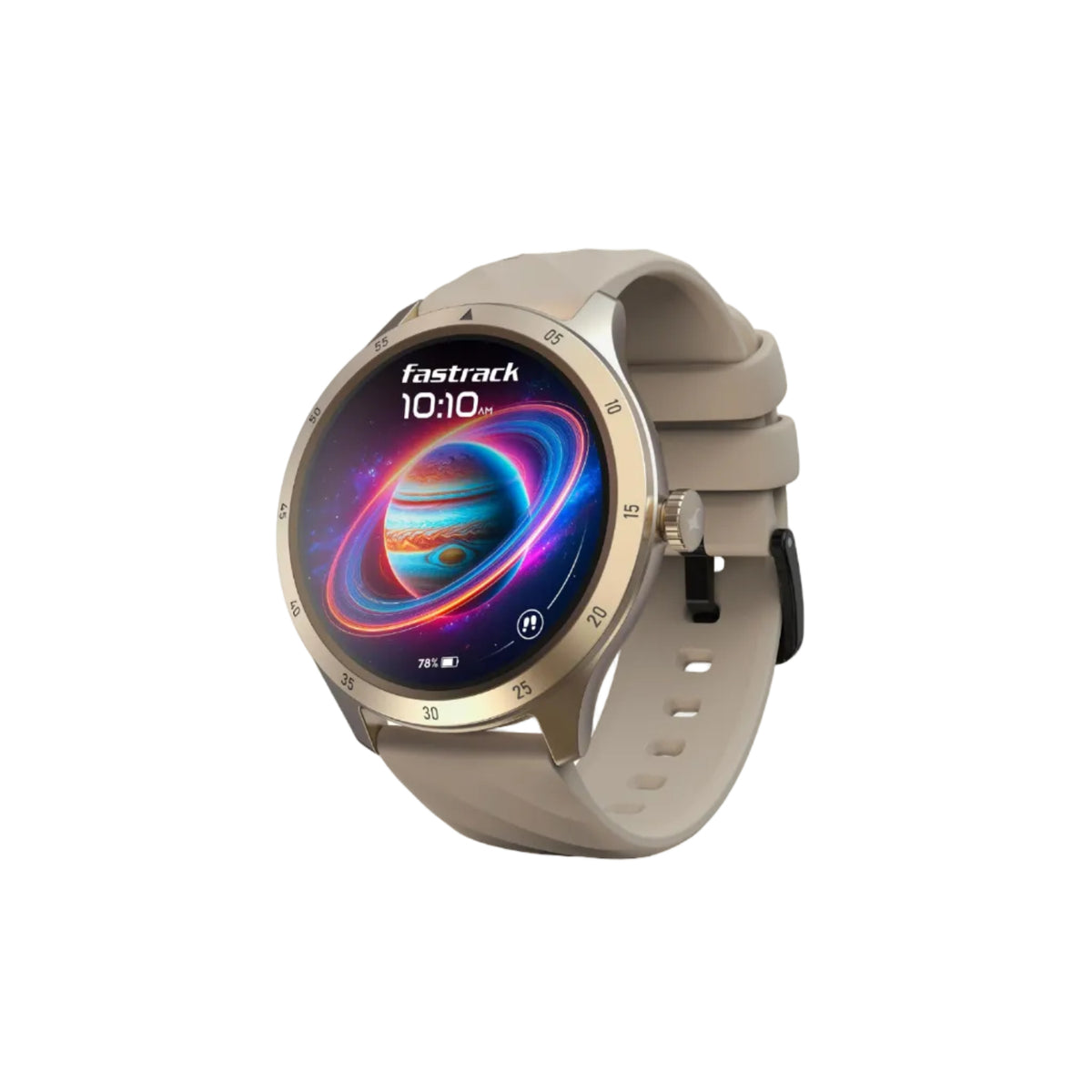 Fastrack Jupitor R2 Smart Watch, 1.38” TFT Display, 240 * 240 Pixel Resolution, SingleSync BT Calling, AI Voice Assistant, 100+ Sports Modes & Smartwatch Faces,Upto 5 Day Battery, IP68 (Beige)