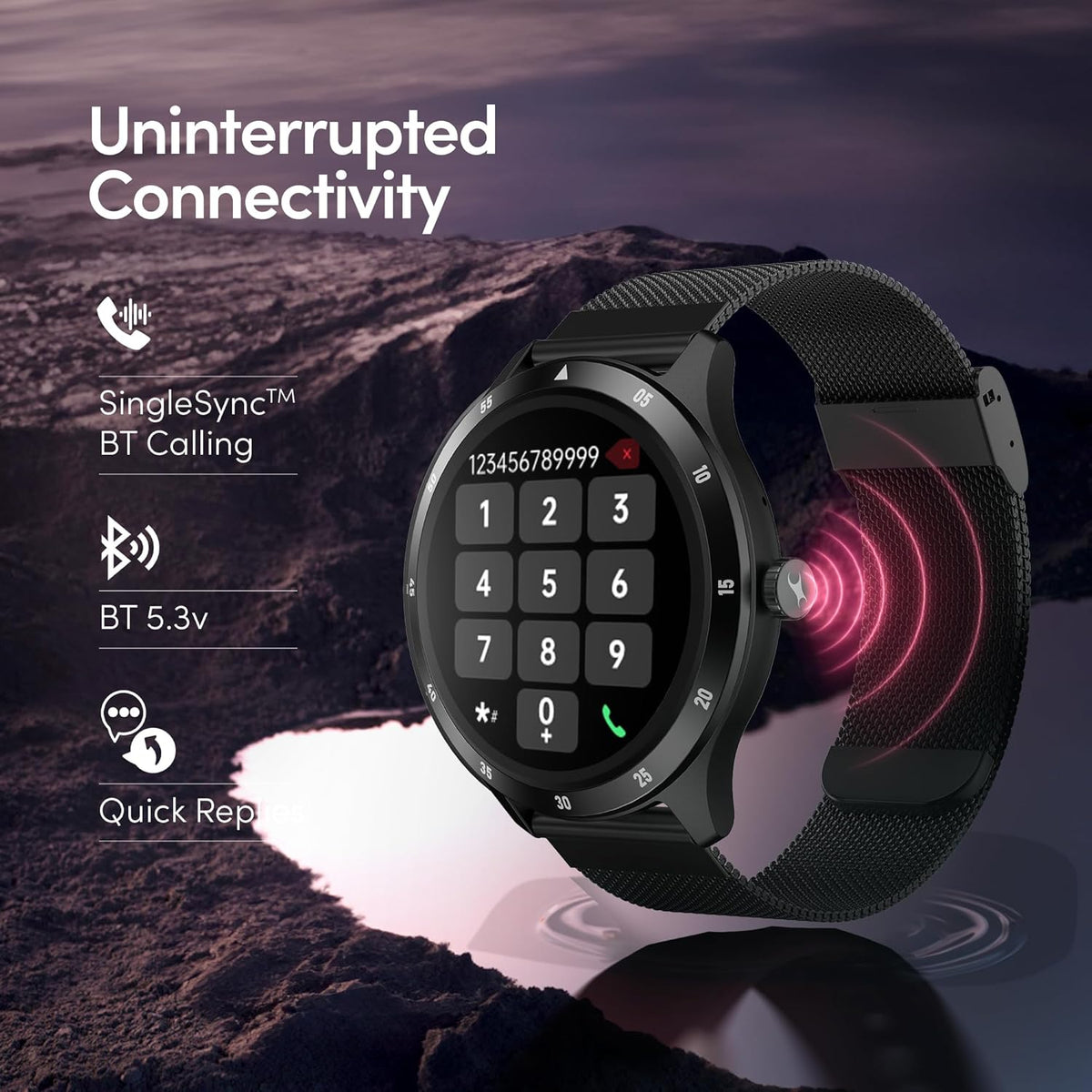 Fastrack Jupitor R2 Smart Watch, 1.38” TFT Display, 240 * 240 Pixel Resolution, SingleSync BT Calling, AI Voice Assistant, 100+ Sports Modes & Smartwatch Faces,Upto 5 Day Battery, IP68 (Wine Red)