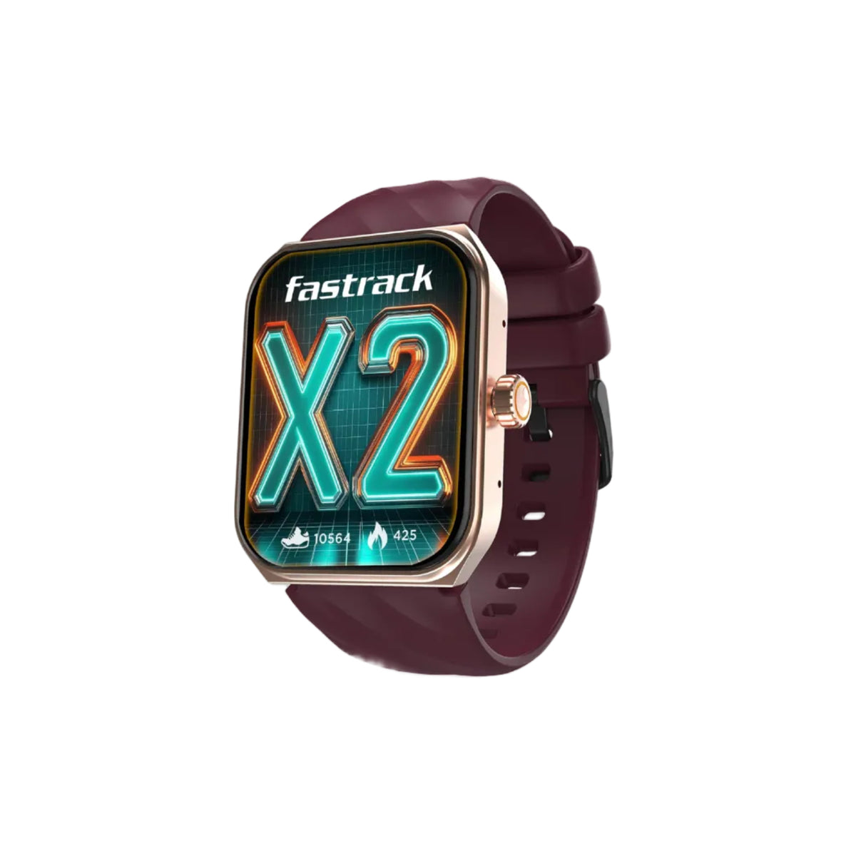 Fastrack Limitless X2 Smart Watch, 1.91" Ultravu with Rotating Crown, 60 Hz Refresh Rate, Advanced Chipset, Singlesync BT Calling, 100+ Sports Mode & Smartwatch Faces, IP68, Burgundy