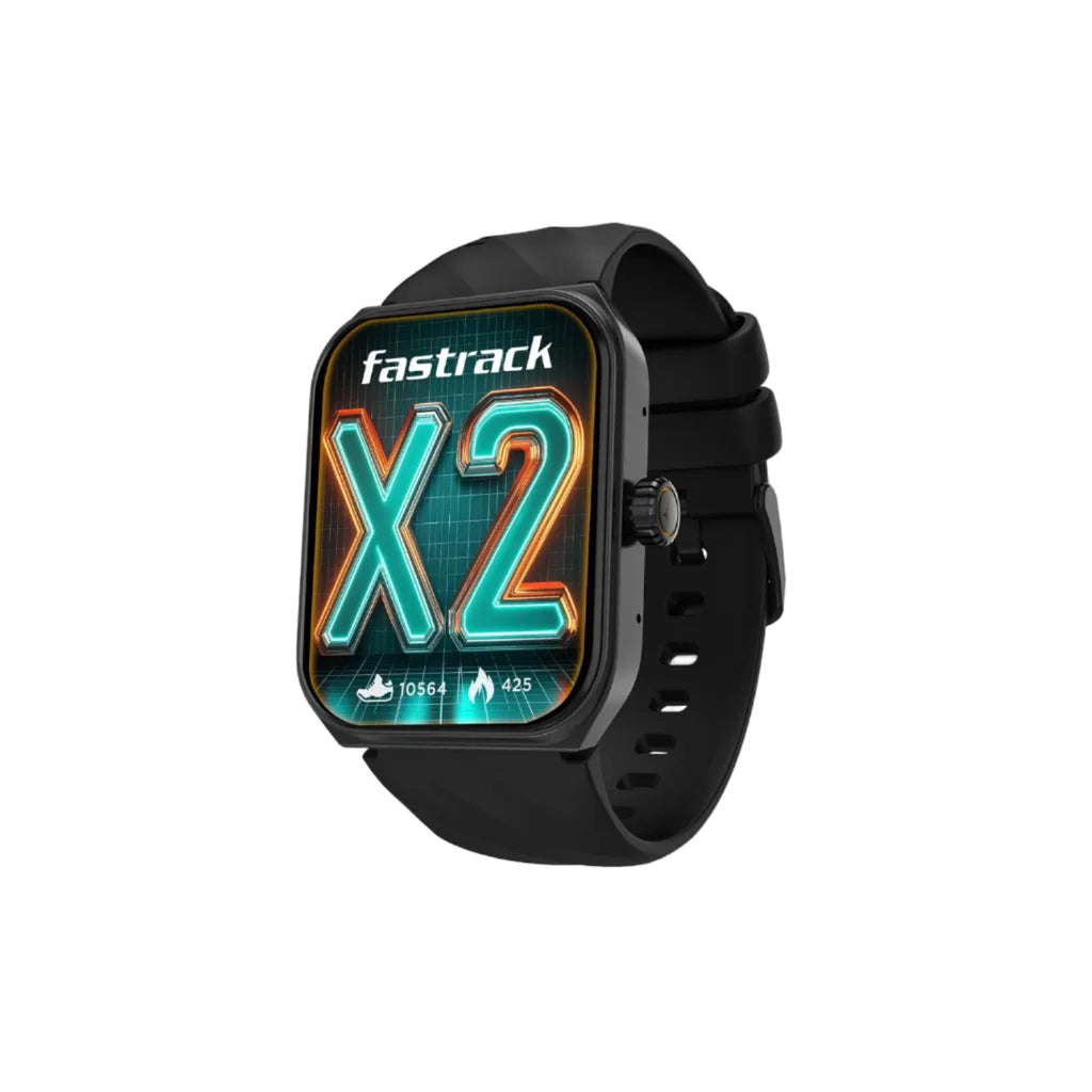 Fastrack New Limitless X2 Smart Watch, 1.91" UltraVU with Rotating Crown, 60 Hz Refresh Rate, Advanced Chipset, SingleSync BT Calling, 100+ Sports Mode & Smartwatch Faces, IP68, (Black)