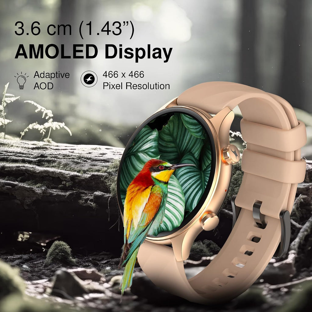 Fastrack Optimus 2 Pro Smart Watch,1.43'' AMOLED Display, Advanced Blazing Fast UI, AOD, Metal Case, IP68 Water & Dust Resistant, Single Sync BT Calling, Working Crown Smartwatch for Men & Women