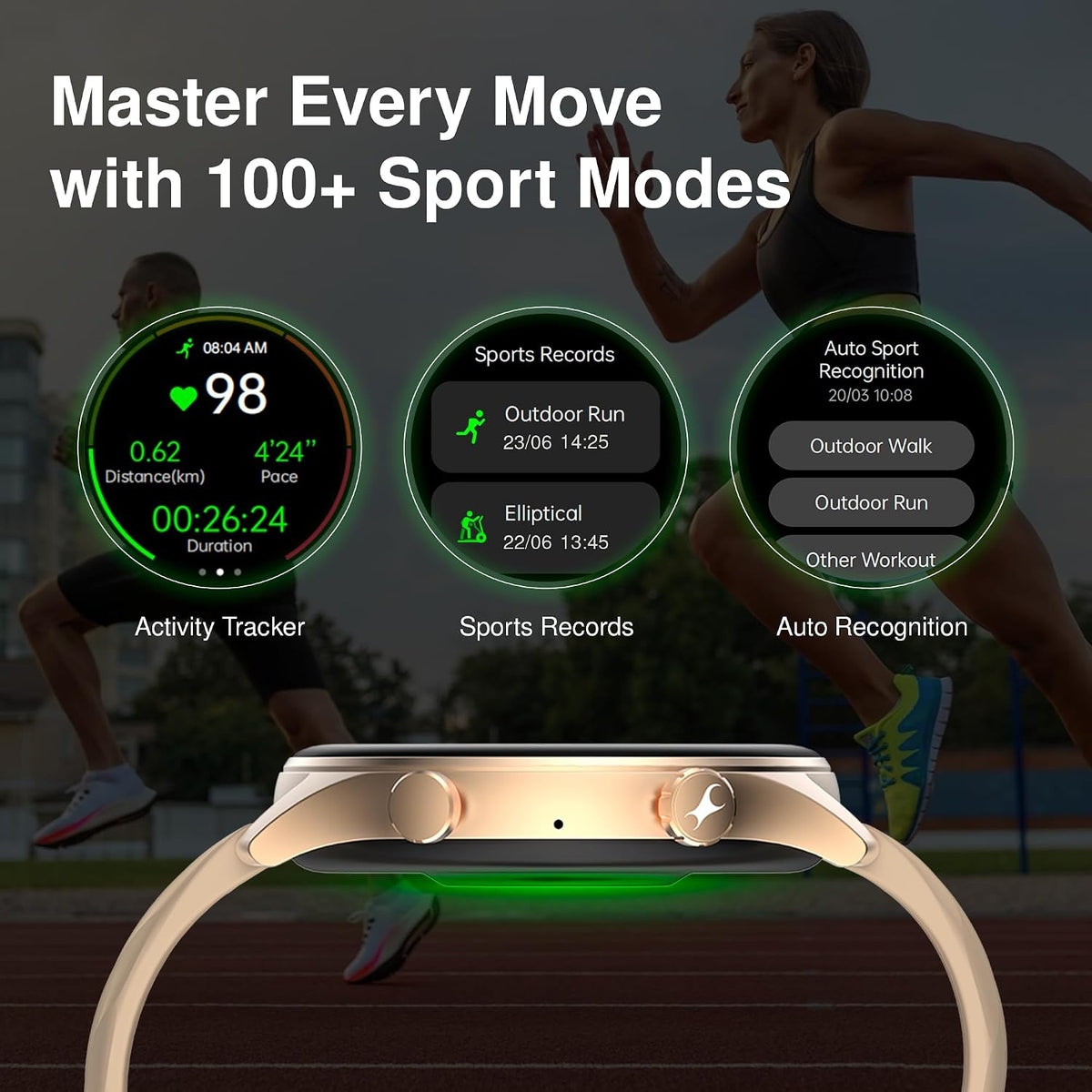 Fastrack Optimus 2 Pro Smart Watch,1.43'' AMOLED Display, Advanced Blazing Fast UI, AOD, Metal Case, IP68 Water & Dust Resistant, Single Sync BT Calling, Working Crown Smartwatch for Men & Women