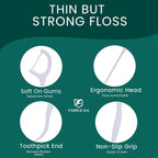 Force24 Dental Floss Picks for Tooth Cleaning (50pcs) (Pack of 2)