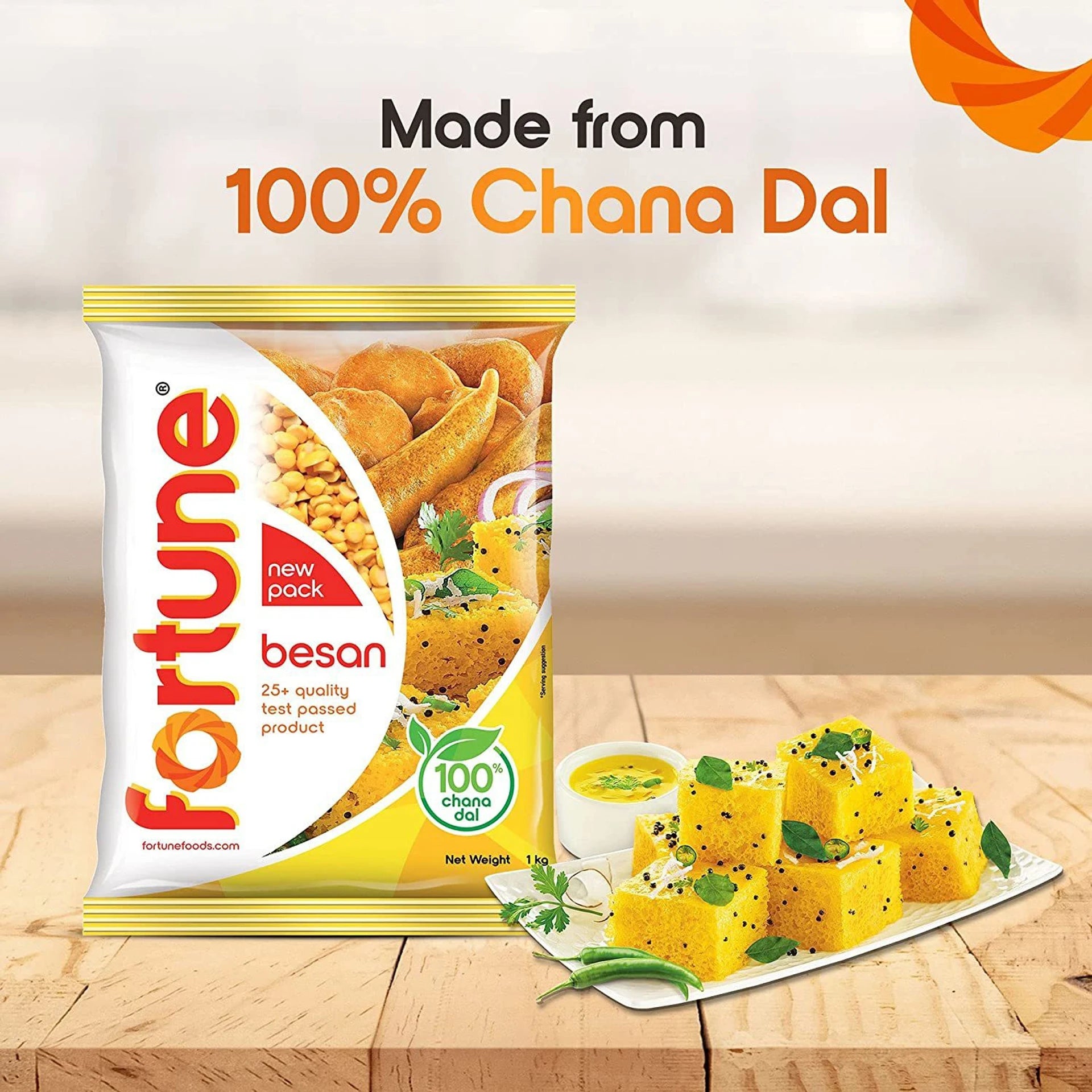 FORTUNE Chana Besan, Made from 100% Chana Dal 100% Taste (1 kg)