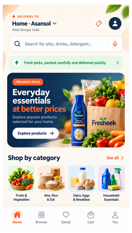 Preview of the Fresheek app