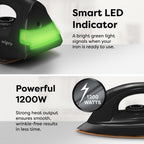 GD208 LED Dry Iron, Black