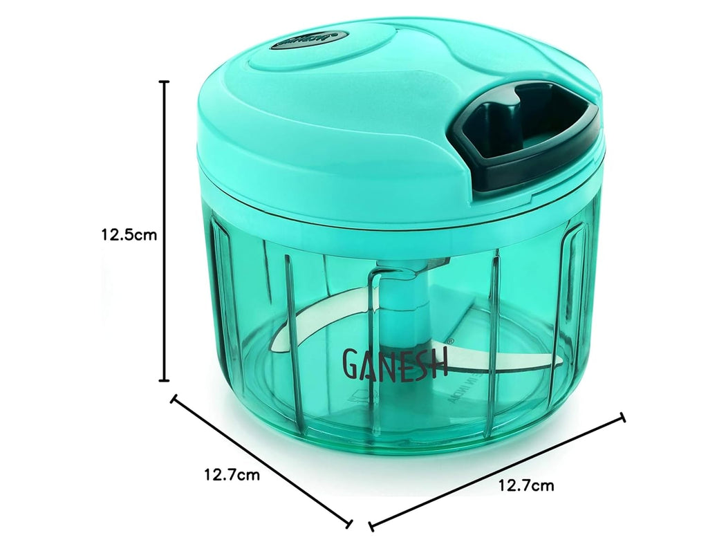 Ganesh Plastic Vegetable Chopper Cutter, Pool Green (725 ml)