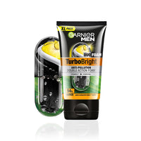 Garnier Men, Face Wash, Brightening & Anti-Pollution, TurboBright Double Action, 155 g