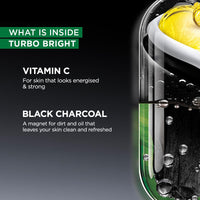 Garnier Men, Face Wash, Brightening & Anti-Pollution, TurboBright Double Action, 155 g