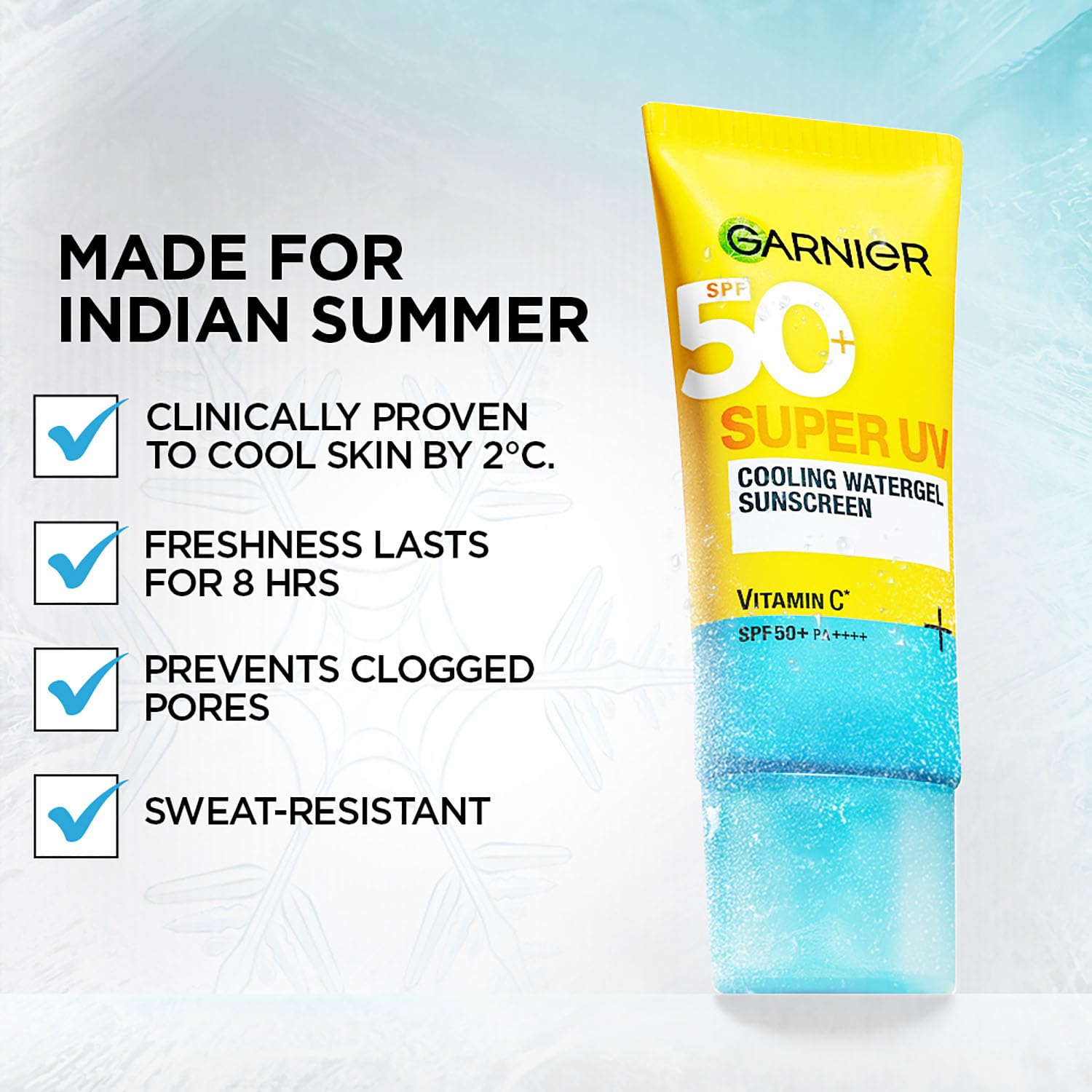 Garnier Super UV Cooling Watergel Sunscreen SPF 50 PA++++, 60ml