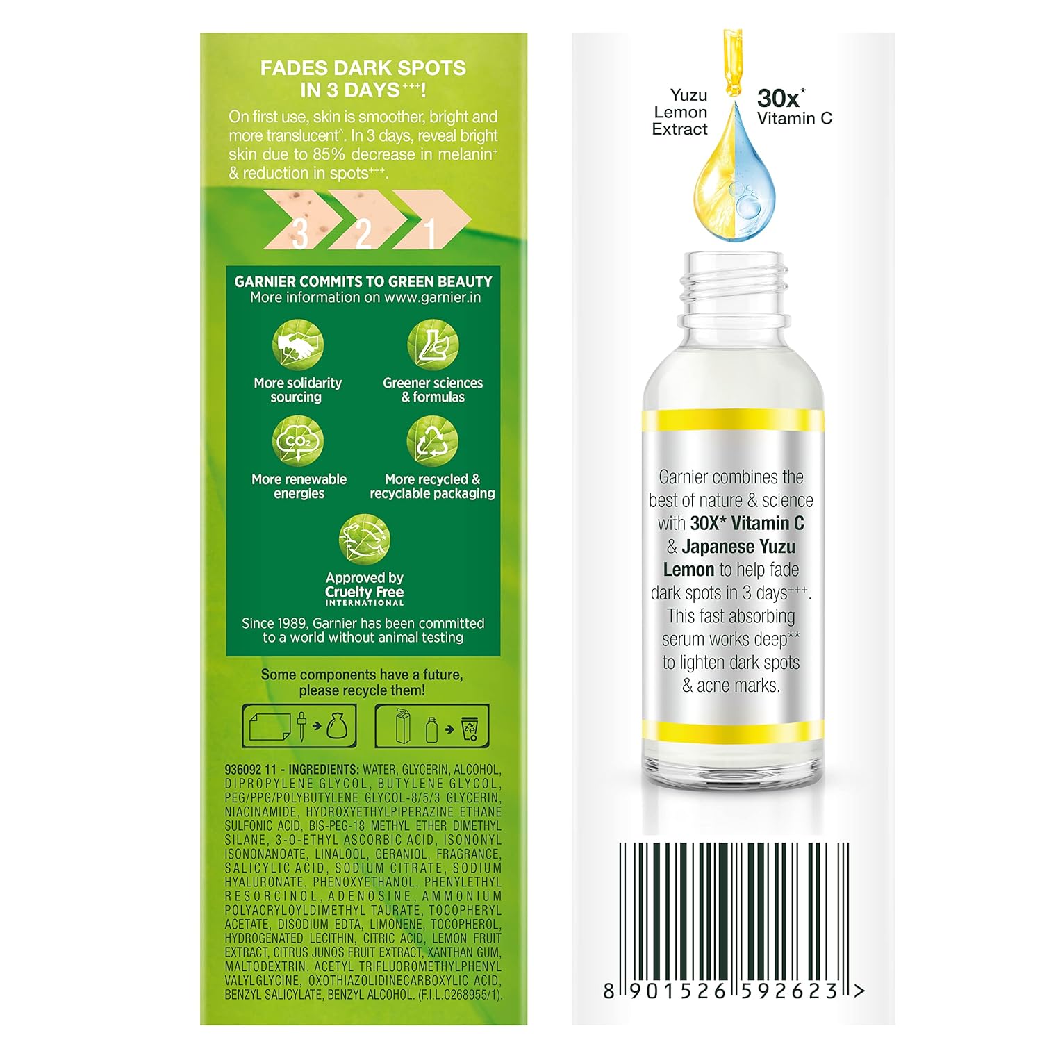 Garnier Vitamin C + Face Serum for Skin Brightening & Anti-Dark Spots, 30ml