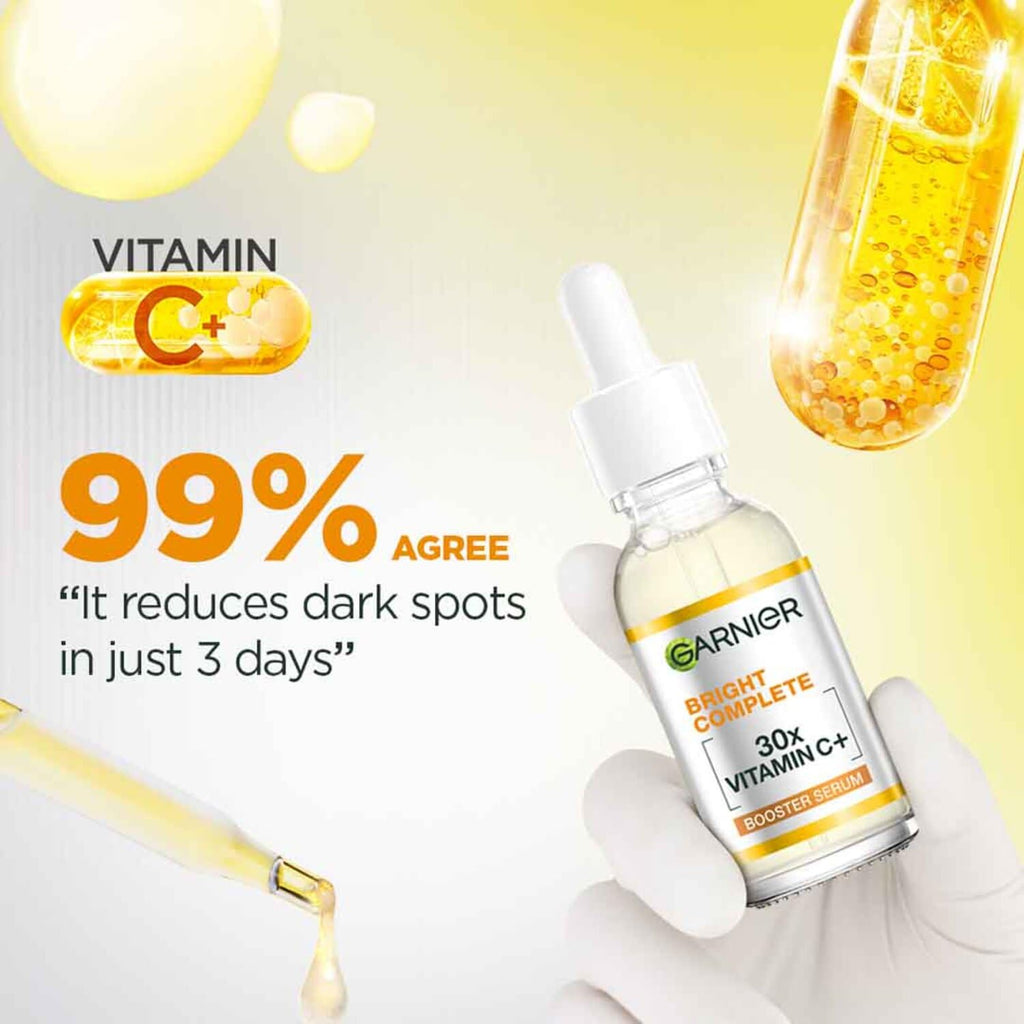 Garnier Vitamin C + Face Serum for Skin Brightening & Anti-Dark Spots, 30ml
