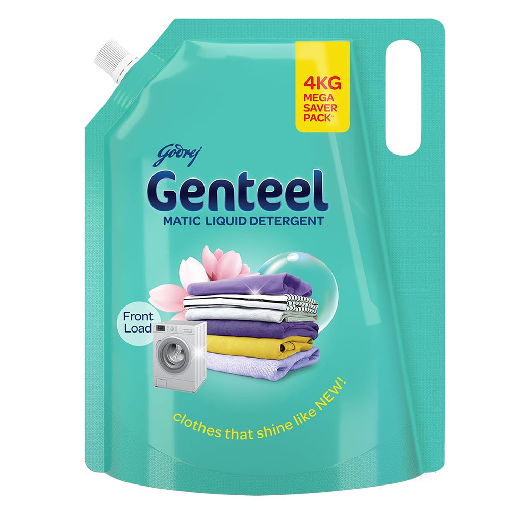 Genteel Matic Liquid Detergent Refill Pouch for Front load Washing - 4kg