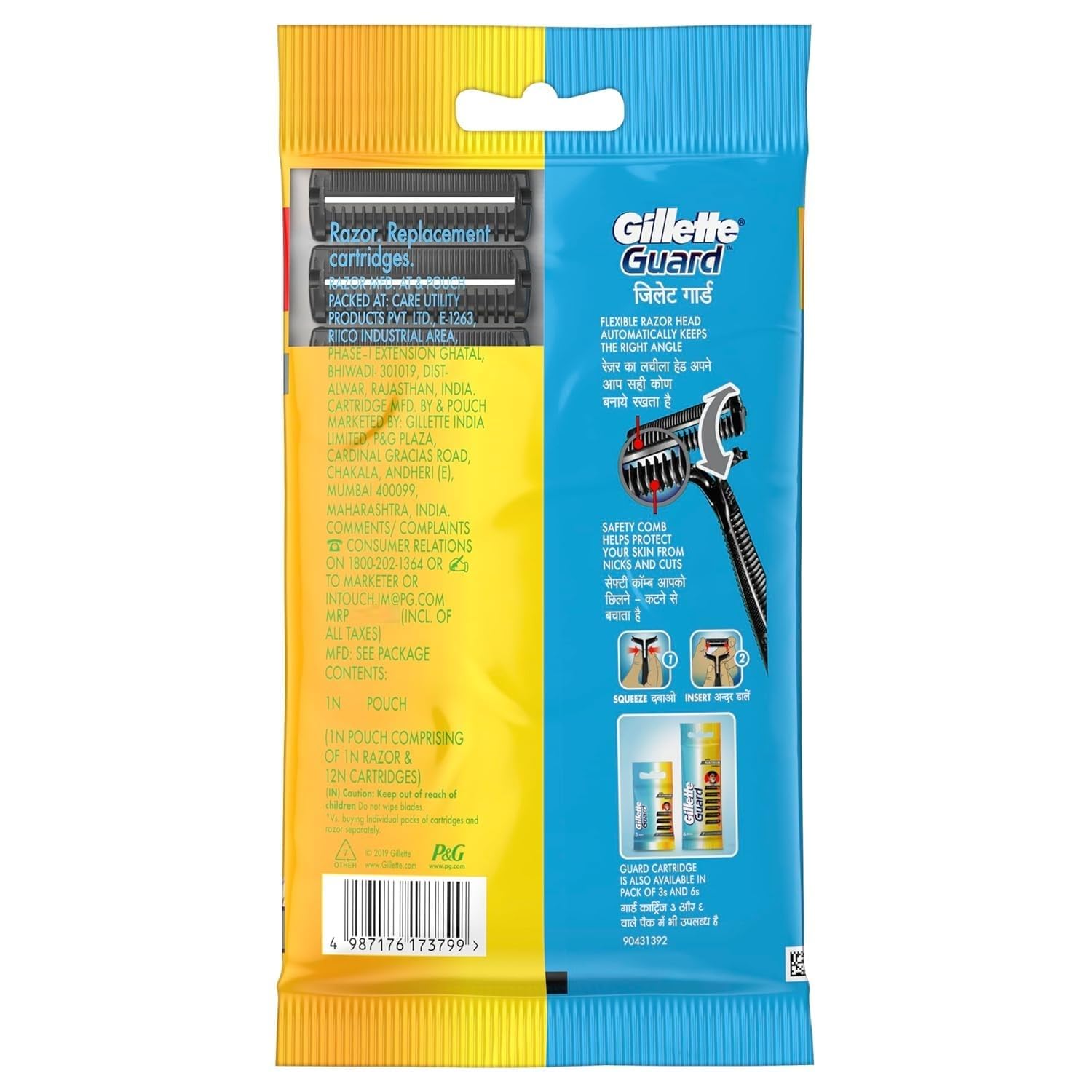 Gillette Guard Shaving Razor For Men (1 Razor With 12 Blades)