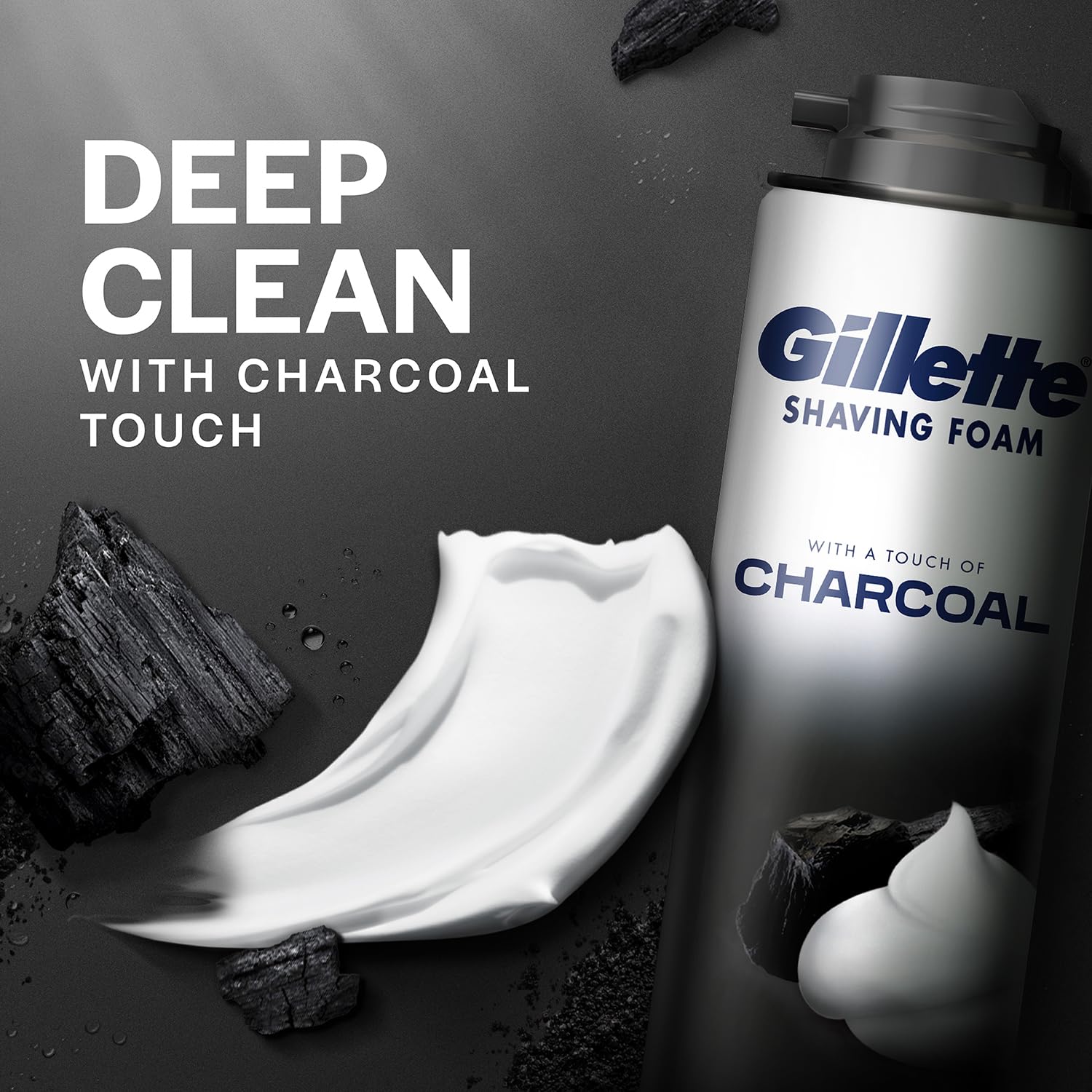Gillette Pre Shave foam | Charcoal | 196 gm