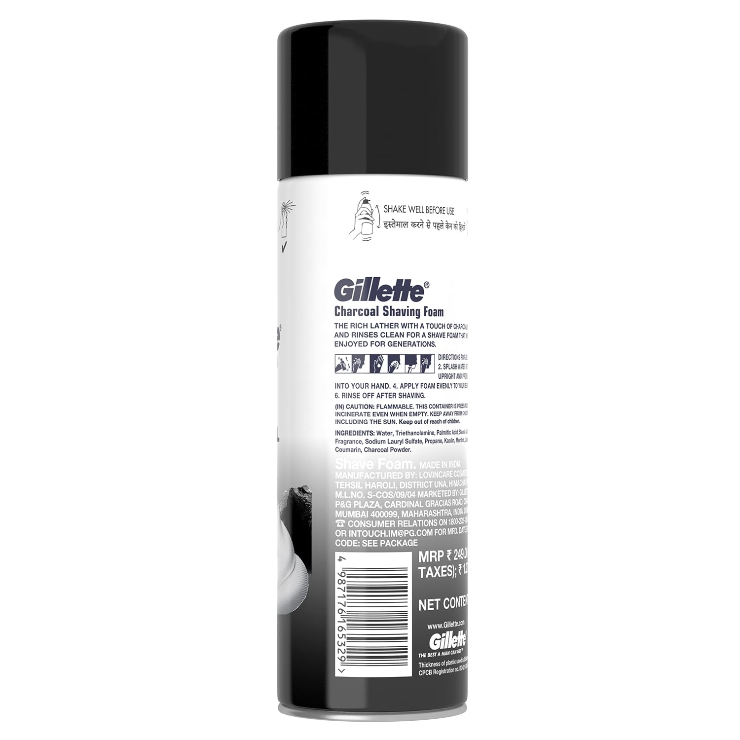 Gillette Pre Shave foam | Charcoal | 196 gm