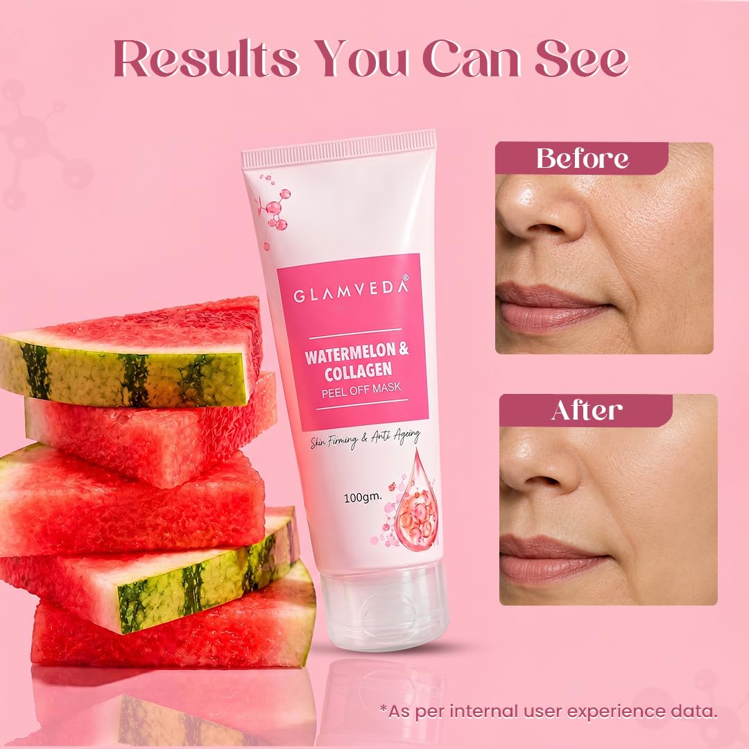 Glamveda Watermelon & Collagen Peel Off Mask for Women 100gm