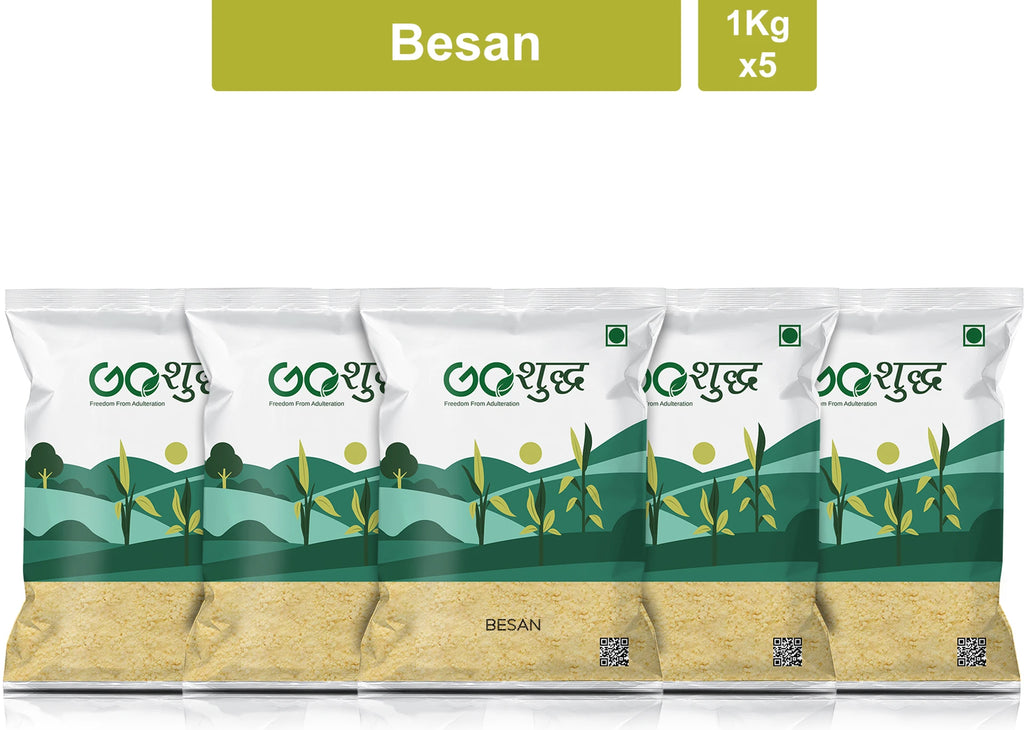 Goshudh Besan 1Kg Each (Pack of 5)- 5000g (5 kg, Pack of 5)