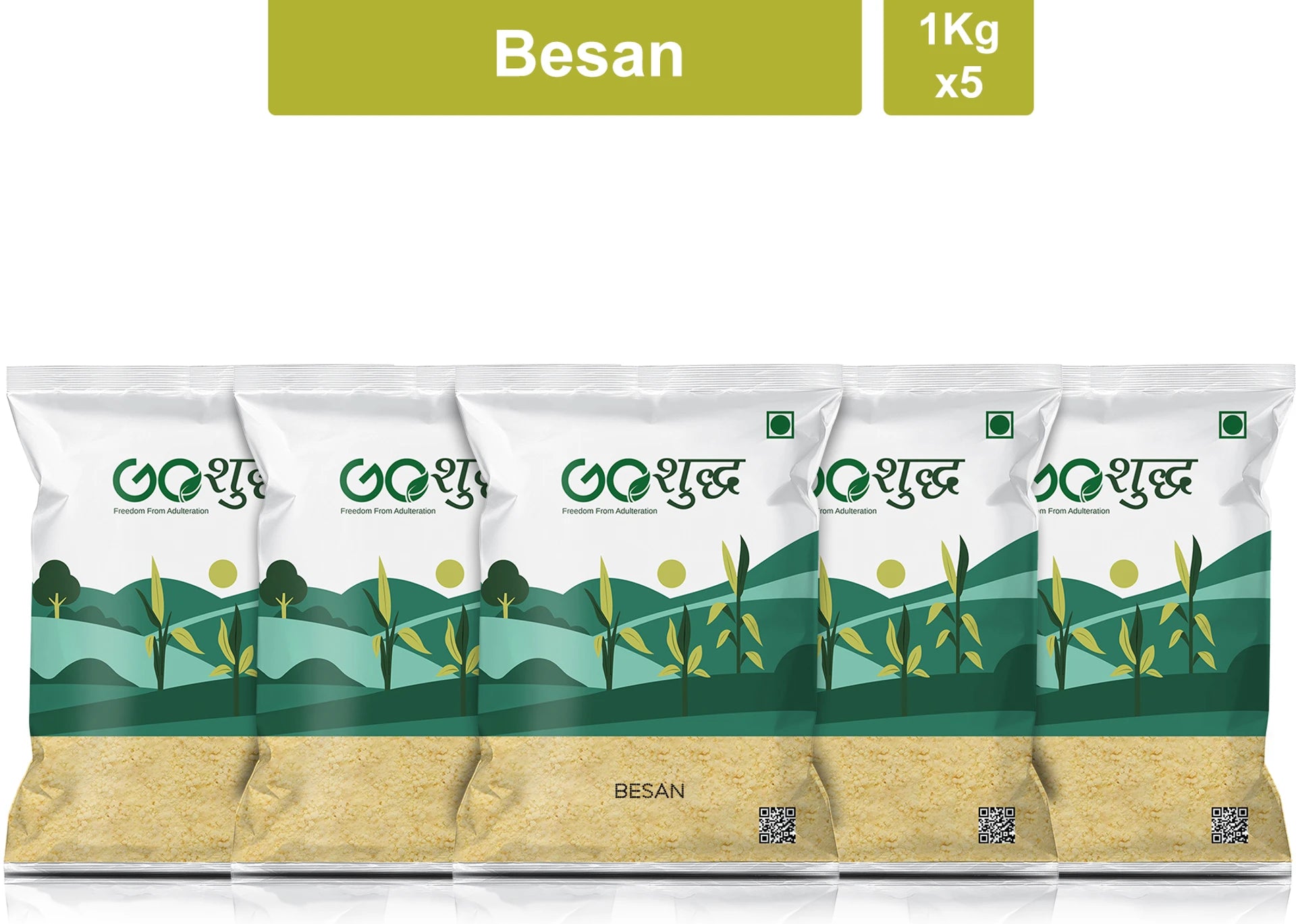Goshudh Besan 1Kg Each (Pack of 5)- 5000g (5 kg, Pack of 5)
