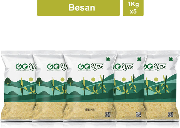 Goshudh Besan 1Kg Each (Pack of 5)- 5000g (5 kg, Pack of 5)