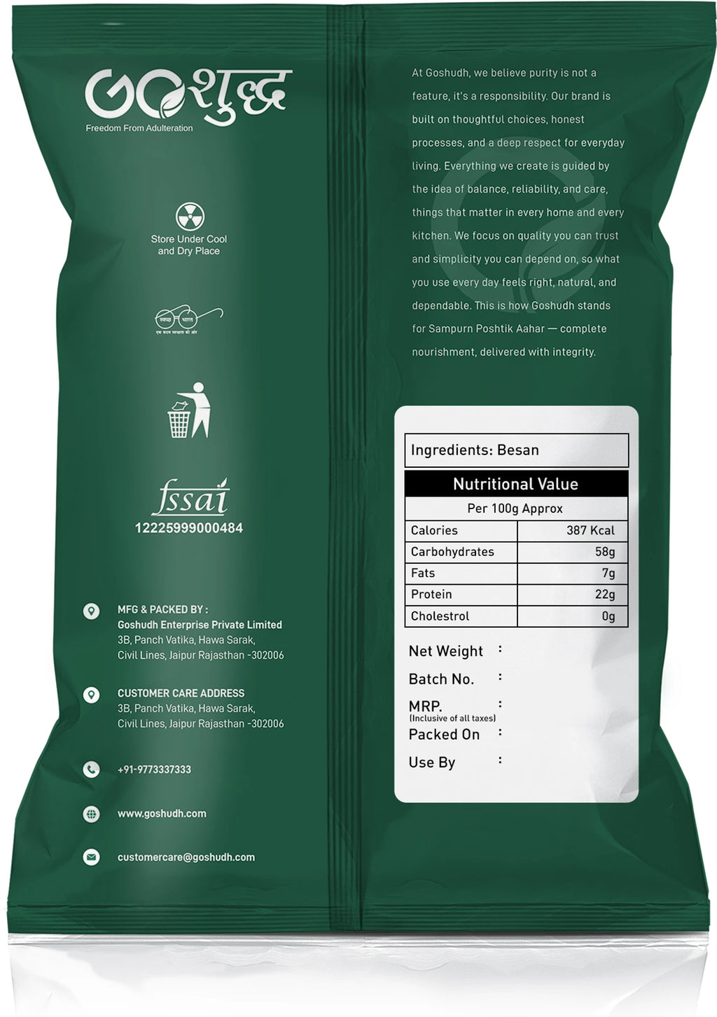Goshudh Besan 1Kg Each (Pack of 5)- 5000g (5 kg, Pack of 5)