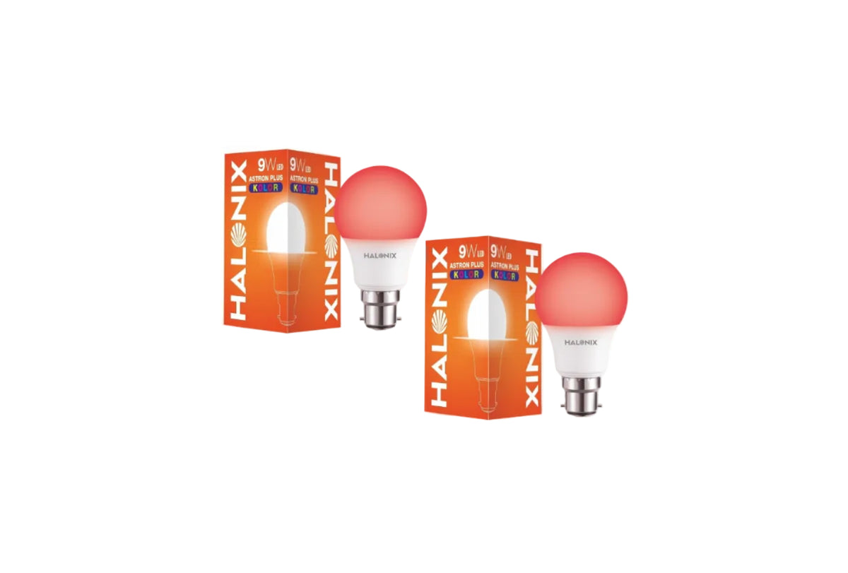 HALONIX LED BULB ASTRON PLUS 9W B22 RED PACK 2