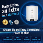 Haier Precis pro Water Geyser 15ltr 5 Star 2000W Electric Geyser Free Installation & Connection Pipe| Warranty 7 Yr on Tank| Shock Proof| Glassline Steel Tank| 11-Level Safety