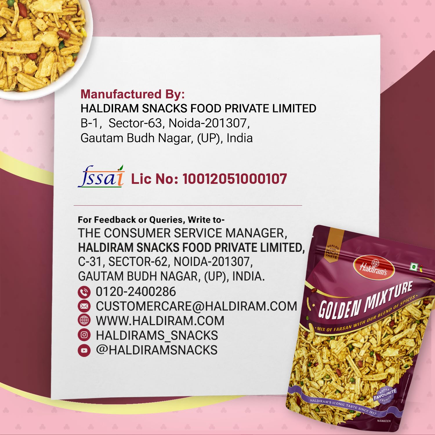 Haldiram's Golden Mixture Namkeen 800 g