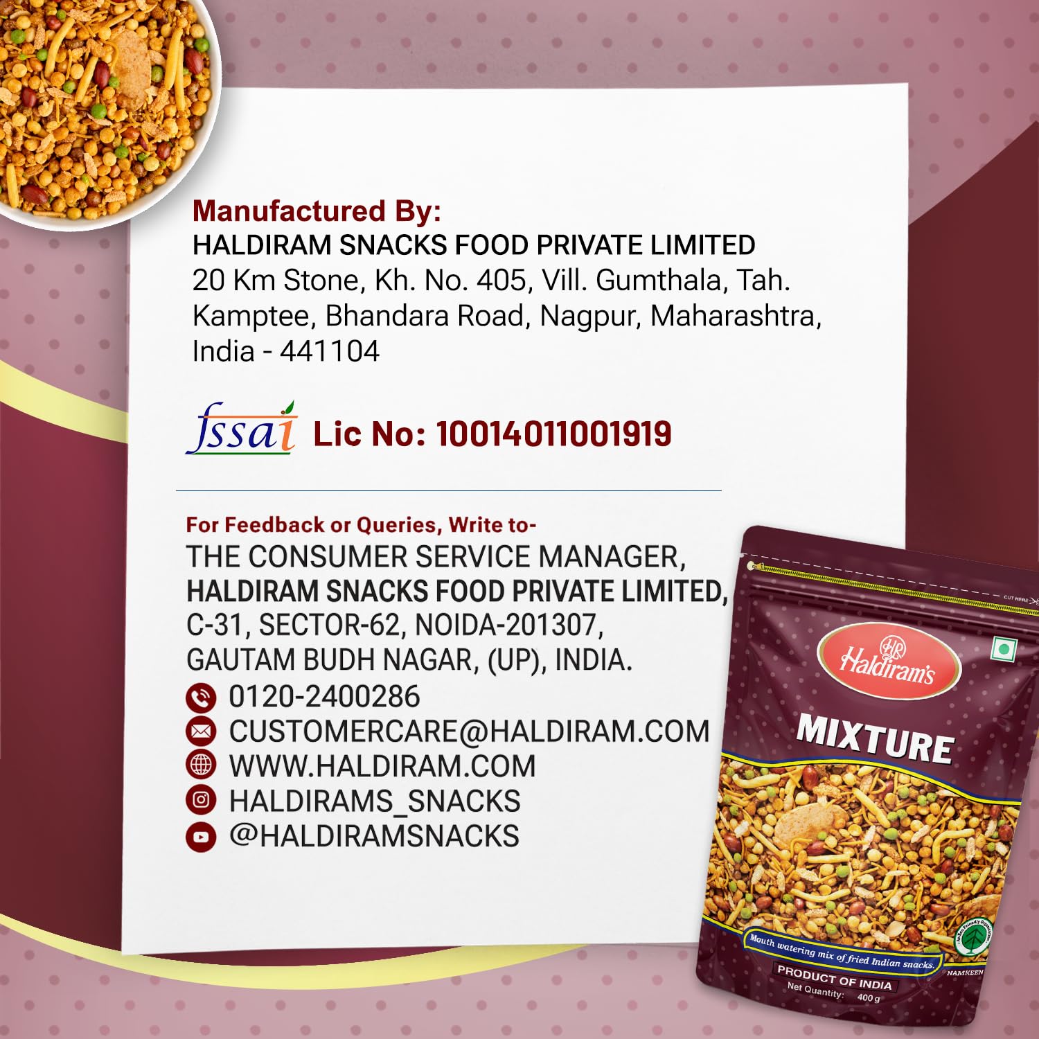 Haldiram's Nagpur Mixture, 400g