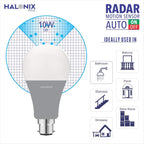 Halonix 10W Motion Sensor Led bulb | Color-6500K White | Auto on- Auto Off light | Motion sensor light | Pack of 1 | b22d