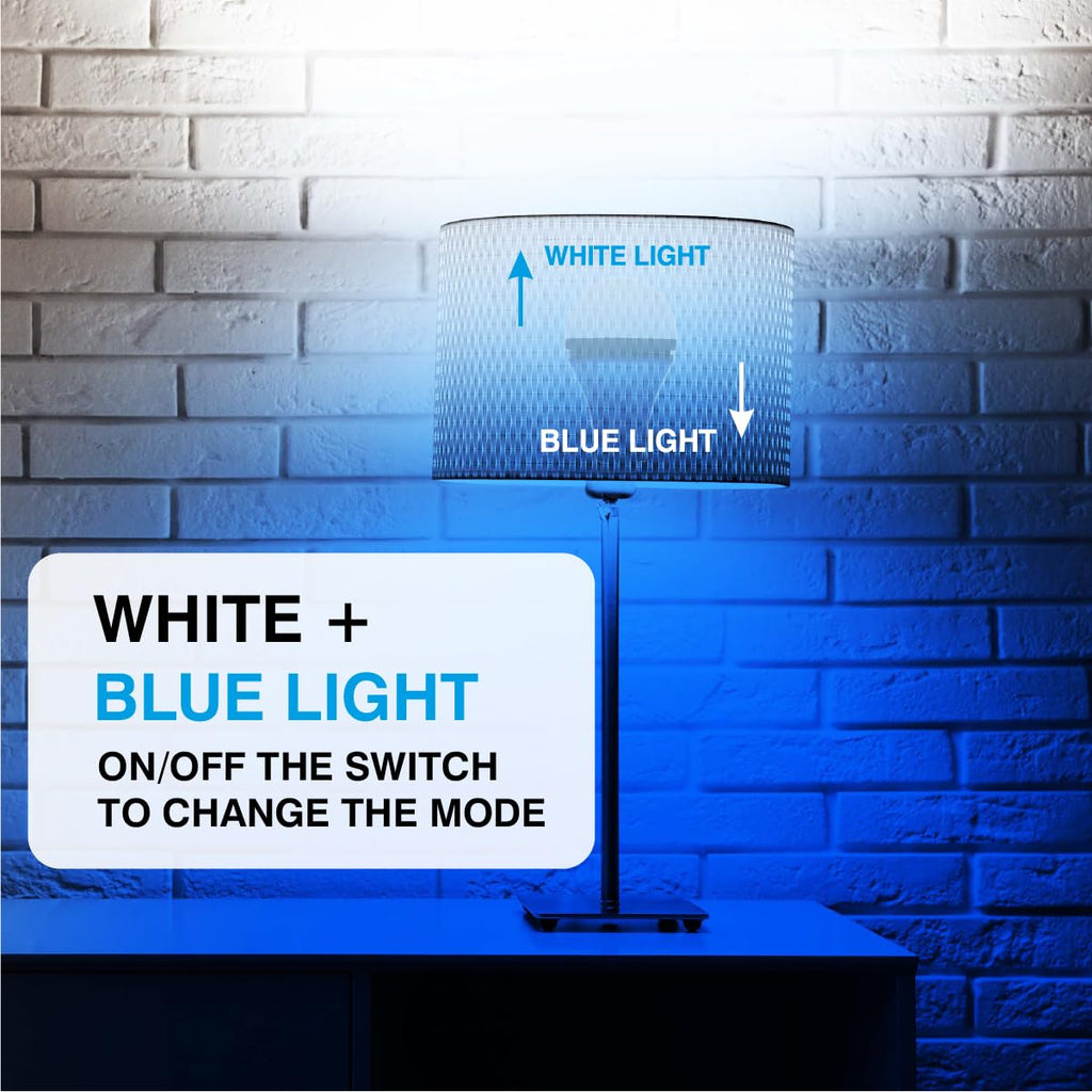 Halonix 10W Up Down Glow Blue & White 3 Modes LED | Switch On-Off to Change Color | Decorative B22 Base | Pack of 4