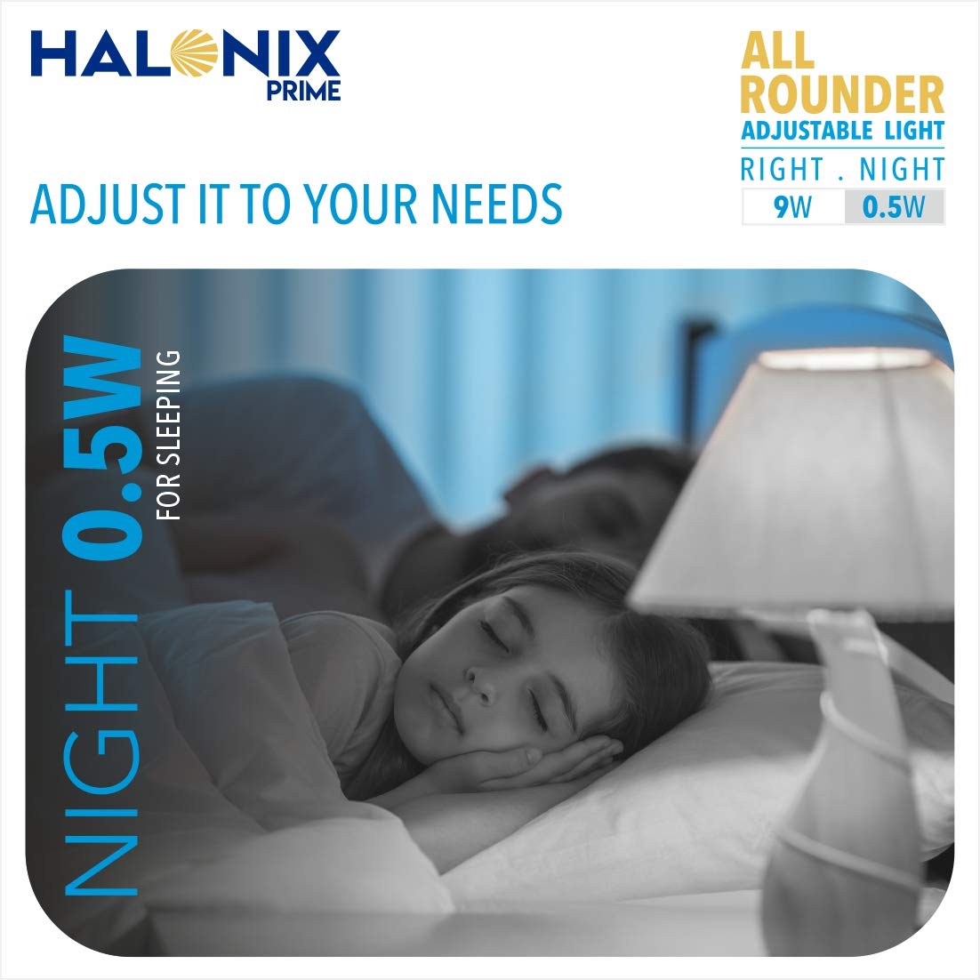 Halonix 2-in-1 Dimmable 9W,0.5W Multi Wattage Adjustable Light Led Bulb (Pack Of 10), All Rounder led bulb Base B22D