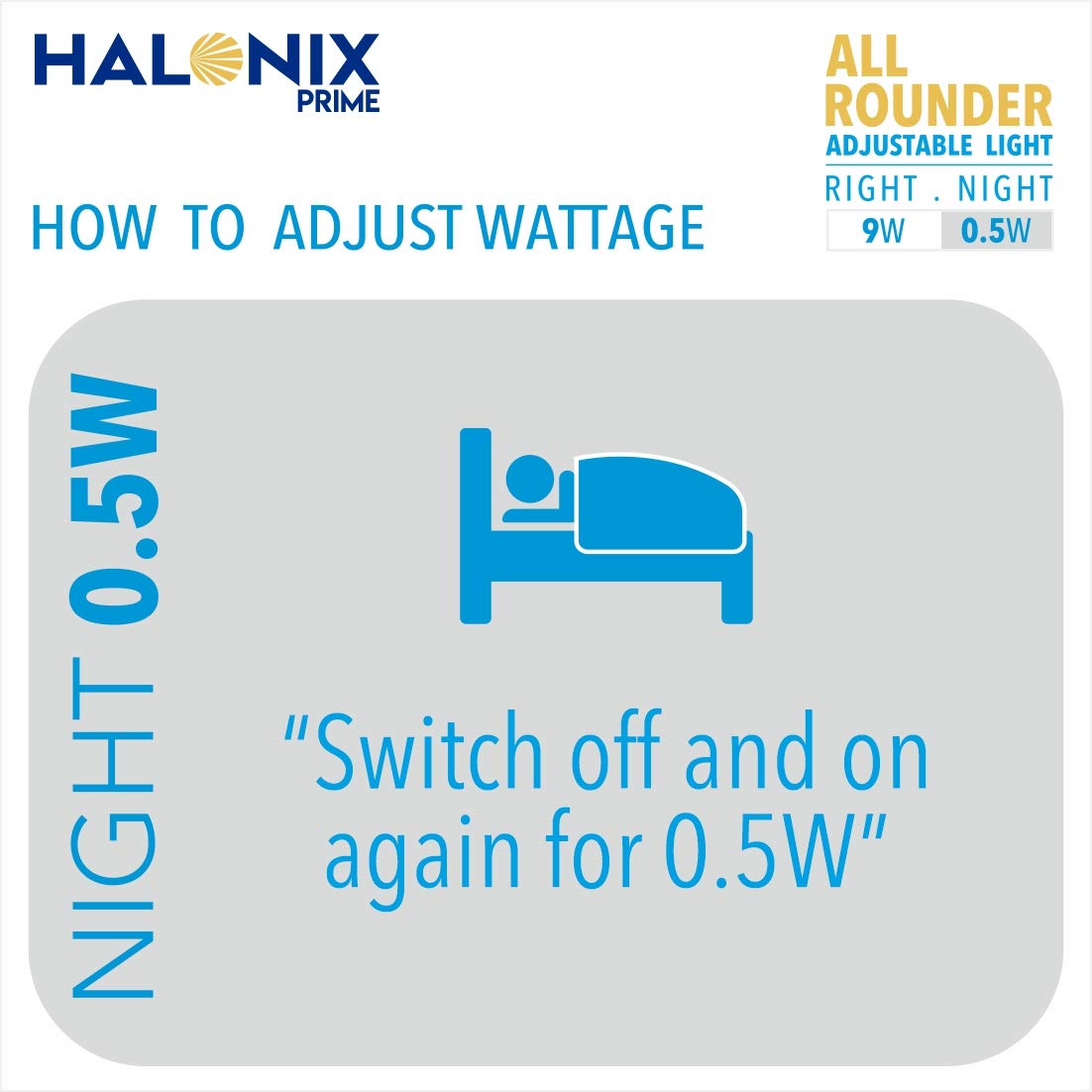 Halonix 2-in-1 Dimmable 9W & 0.5W Multi Wattage Adjustable Light Led Bulb | All Rounder led Bulb Base B22D | Pack of 15