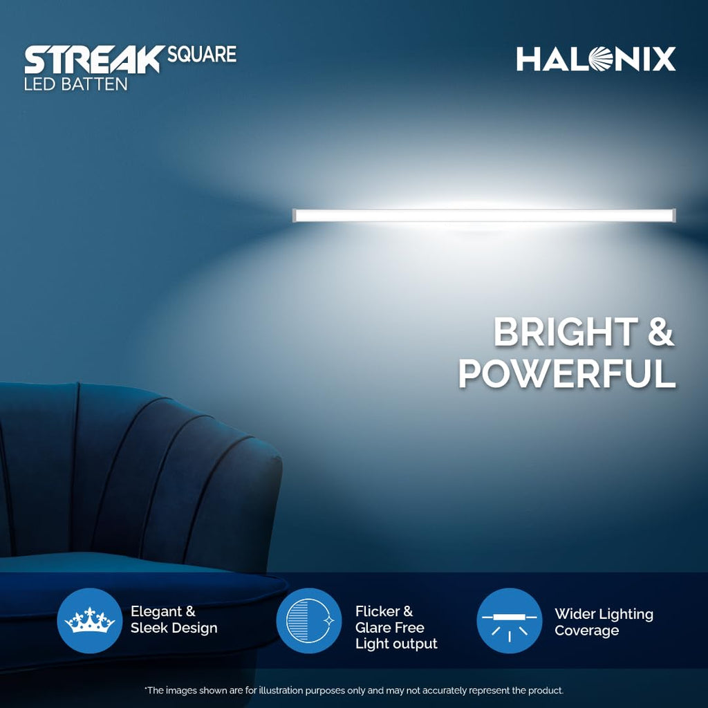 Halonix 36W LED Batten/Led Tubelight | 4-ft Tubelight for Living Room & Bedroom | Cool day light | Pack 1