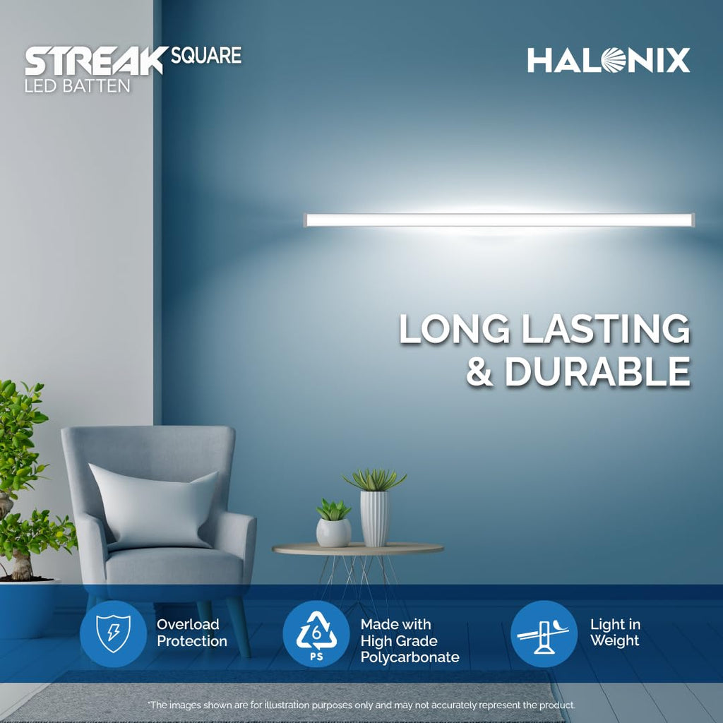 Halonix 36W LED Batten/Led Tubelight | 4-ft Tubelight for Living Room & Bedroom | Cool day light | Pack 1