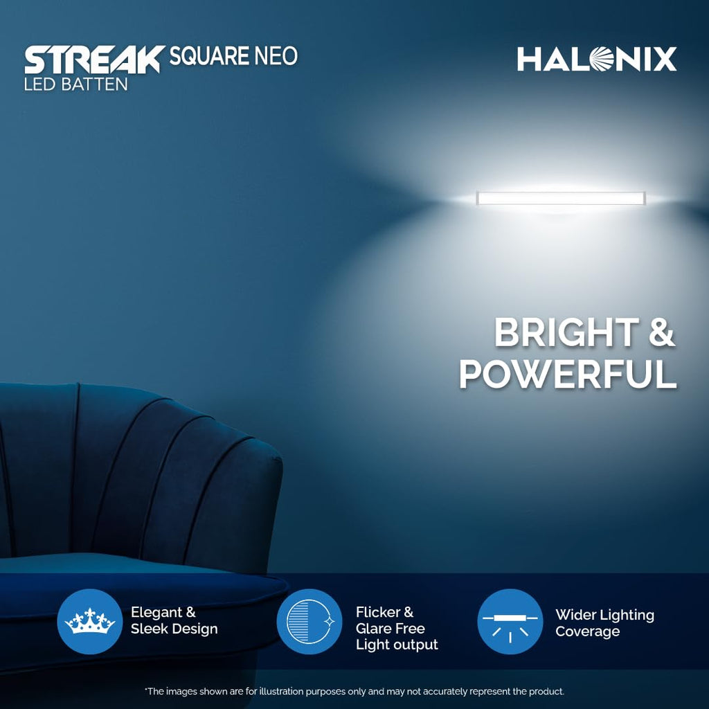 Halonix 5W LED Batten/Led Tubelight | 1-ft Tubelight for Living Room & Bedroom | Cool day light | Pack 1