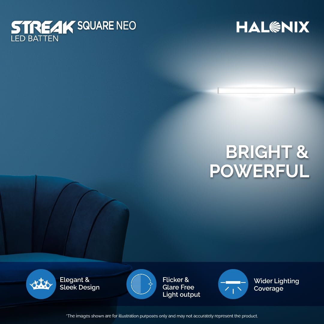 Halonix 5W LED Batten/Led Tubelight | 1-ft Tubelight for Living Room & Bedroom | Cool day light | Pack 1