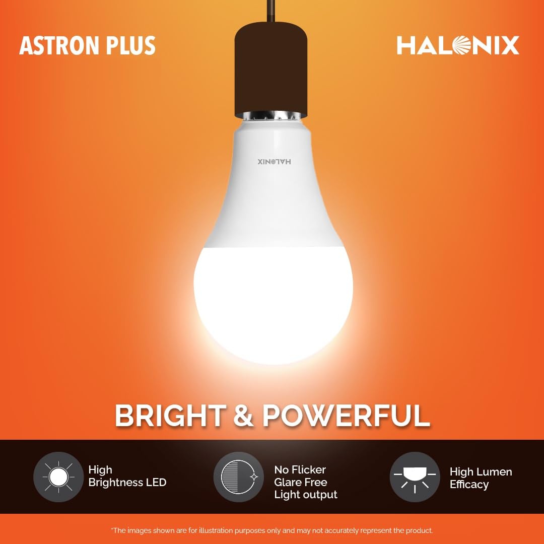 Halonix  10W B22D Led ASTRON Plus (Pack of 3, White, Round)
