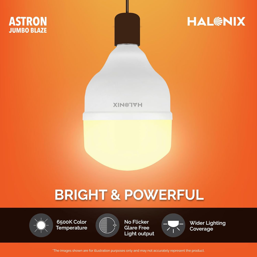 Halonix Jumbo 30W Higher Wattage Yellow Led Bulb | Warm White Led Bulb | Base- B22 | Energy Efficient | Surge Protection | Pack of 1