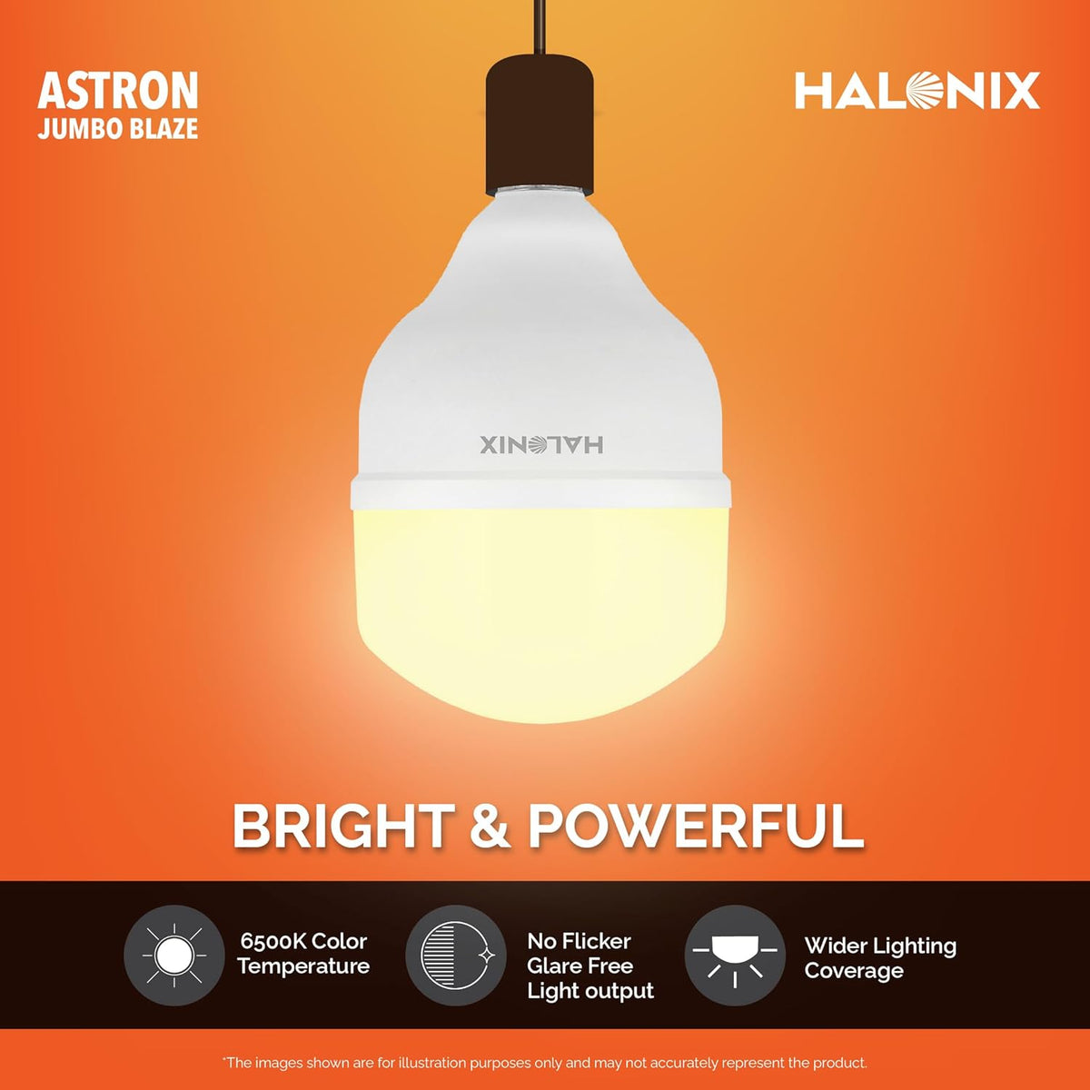 Halonix Jumbo 30W Higher Wattage Yellow Led Bulb | Warm White Led Bulb | Base- B22 | Energy Efficient | Surge Protection | Pack of 1